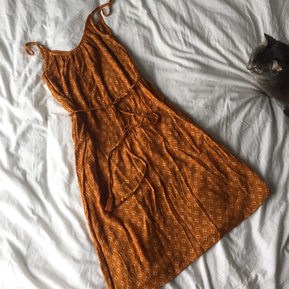 H&M Boho Mustard/Gold Loose Sundress